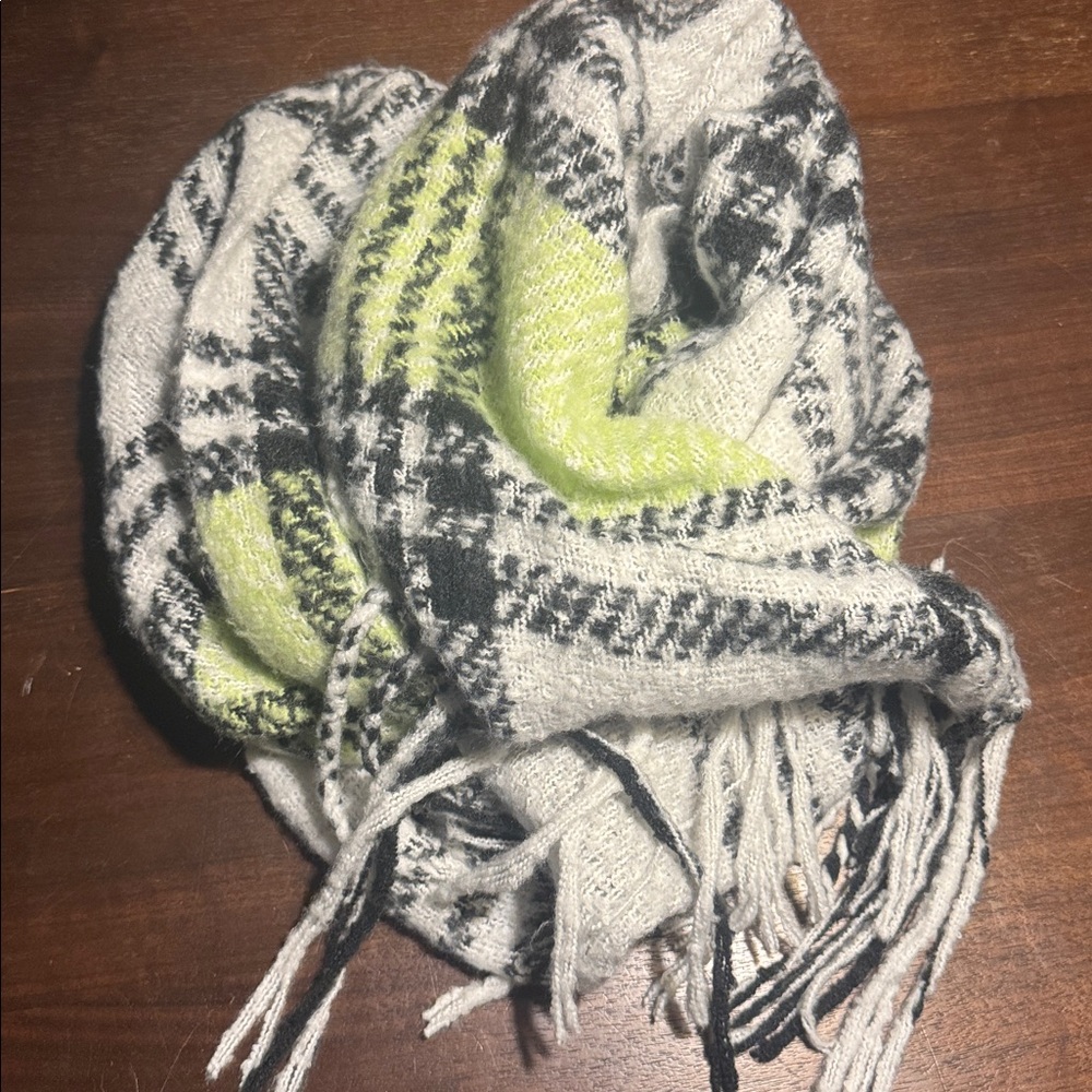 Free People Plaid Fringe Scarf